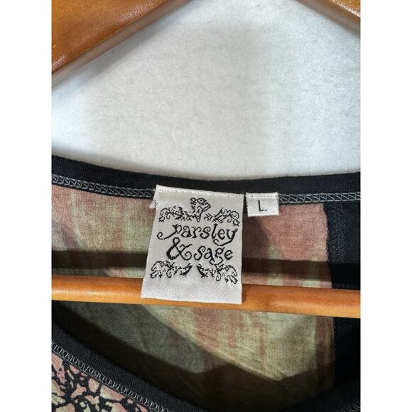 Lot Of 3 Parsley And Sage Tops. 1 Solid Blue. 2 Patterned. Large - Picture 1 of 10